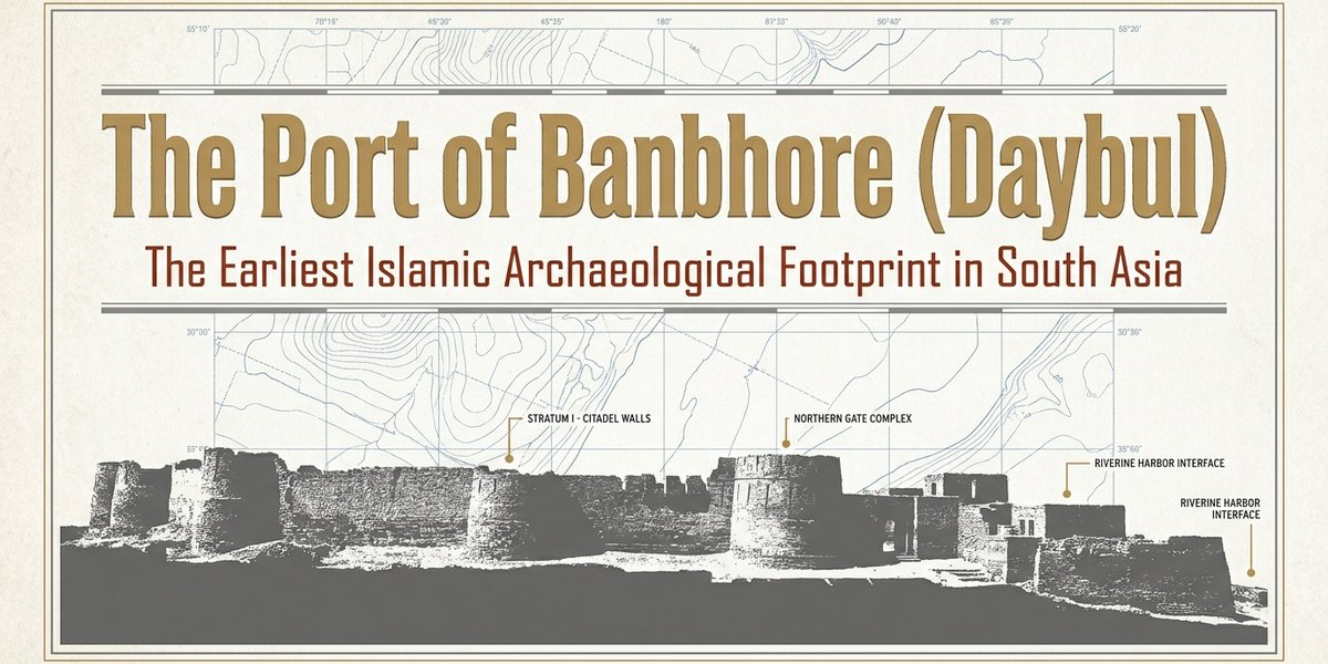 Stone foundations of ancient mosque excavated on the coast of Banbhore