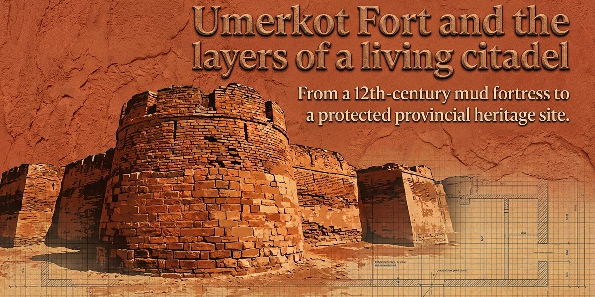 The ancient red-brick gate and crumbling battlements of Umerkot Fort